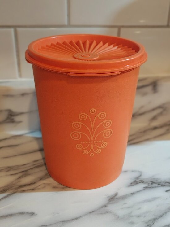 Tupperware Other - Vintage Tupperware Canister 811-4 with Lid – Orange Retro Kitchen Storage